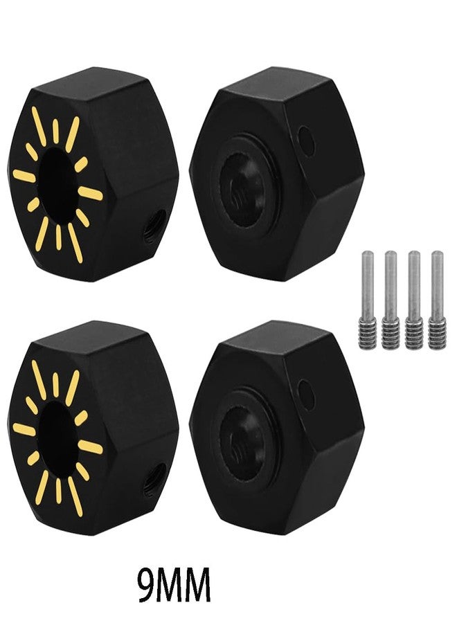 محول عجلة نحاسي مطلي باللون الأسود من Pothyes Wheel Hex Hub لـ Axial SCX10 PRO AXI03028 SCX10 III Capra 1.9 UTB 1/10 RC Crawler Upgrade Part (9mm) - Image 4